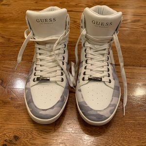 White Camo Hi-Tops Men GUESS Shoe Size 9